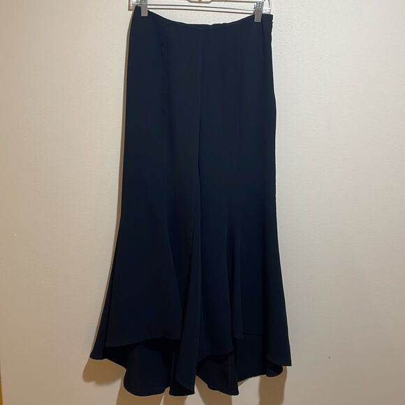 Anthropologie Zinnia Flare Trousers Black Wide Bell Bottom Pants Dramatic Size 4 - Picture 6 of 14